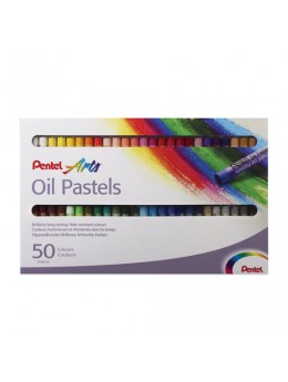 Пастель масляная художественная PENTEL 'Oil Pastels', 50 цветов, круглое сечение, картонная упаковка, PHN4-50