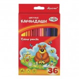 Карандаши цветные ГАММА 'Мультики', 36 цветов, заточенные, трехгранные, картонная упаковка, 050918_10