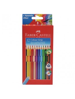 Карандаши цветные FABER-CASTELL 'Grip', 12 цветов, трехгранные, 112412