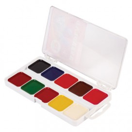Краски акварельные BRAUBERG, 10 цветов, медовые, без кисти, пластиковая коробка, европодвес, 190550