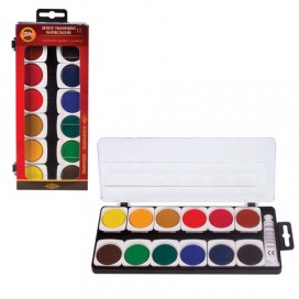 Краски акварельные художественные KOH-I-NOOR, 12 цветов, лессировочные (прозрачные), без кисти, 017550500000