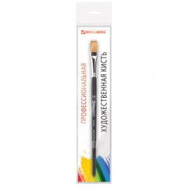 Кисть художественная профессиональная BRAUBERG ART 'CLASSIC', синтетика мягкая, под колонок, плоская, № 10, короткая ручка