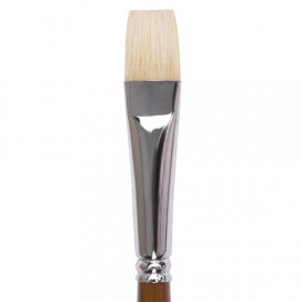 Кисть художественная профессиональная BRAUBERG ART 'CLASSIC', щетина, плоская, № 16, длинная ручка