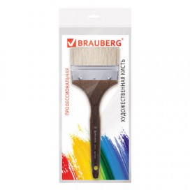 Кисть художественная профессиональная BRAUBERG ART 'CLASSIC', щетина, флейц, № 100, короткая ручка