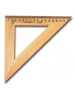 Треугольник деревянный, угол 45, 18 см, УЧД, С15