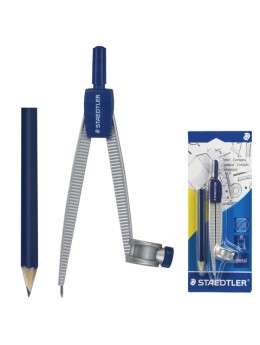 Циркуль STAEDTLER (Штедлер, Германия), 124 мм, металлический, карандаш в комплекте, блистер, 550 55 BK