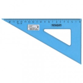 Треугольник пластиковый 30х18 см, ПИФАГОР, тонированный, прозрачный, 210618