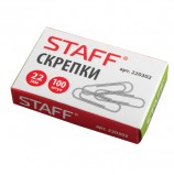 Скрепки STAFF, 22 мм, металлические, 100 шт., в картонной коробке, Россия, 220302