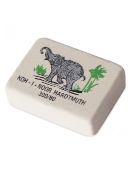 Резинка стирательная KOH-I-NOOR 'Слон', прямоугольная, 26х18,5х8 мм, цветная, картонный дисплей, 0300080018KDRU