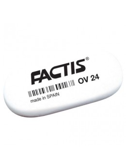 Резинка стирательная FACTIS OV 24 (Испания), овальная, 49х24х9 мм, мягкая, синтетический каучук, CMFOV24