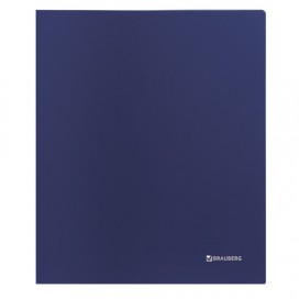 Папка на 2 кольцах BRAUBERG 'Диагональ', 40 мм, темно-синяя, до 300 листов, 0,9 мм, 221348