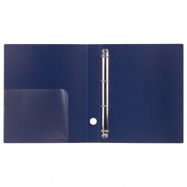 Папка на 4 кольцах BRAUBERG 'Диагональ', 40 мм, темно-синяя, до 300 листов, 0,9 мм, 221350