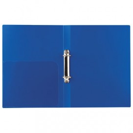 Папка на 2 кольцах BRAUBERG 'Стандарт', 25 мм, синяя, до 170 листов, 0,8 мм, 221615