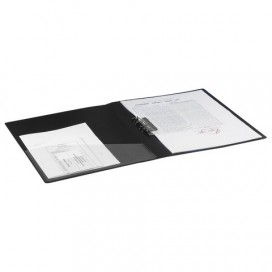 Папка с боковым металлическим прижимом и внутренним карманом BRAUBERG 'Contract', черная, до 100 л., 0,7 мм, 221786