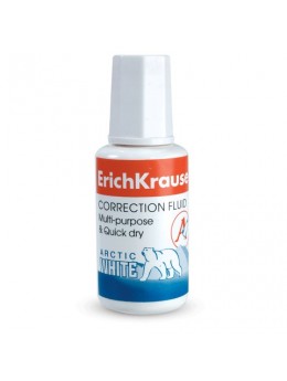 Корректирующая жидкость ERICH KRAUSE 'Arctic White', 20 мл, экстра-белизна, флакон с кисточкой, 6