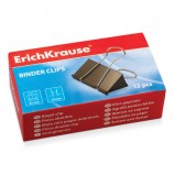 Зажимы для бумаг ERICH KRAUSE, КОМПЛЕКТ 12 шт., 25 мм, на 110 листов, черные, картонная коробка, 25087