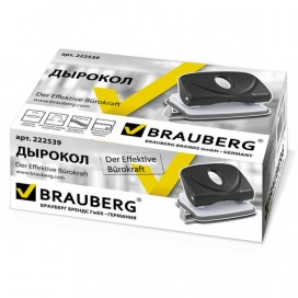 Дырокол BRAUBERG 'Original', до 20 листов, черный, 222539