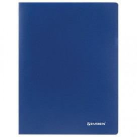 Папка 10 вкладышей BRAUBERG 'Office', синяя, 0,5 мм, 222625