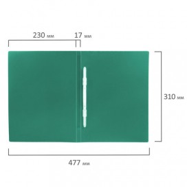 Папка с пластиковым скоросшивателем BRAUBERG 'Office', зеленая, до 100 листов, 0,5 мм, 222642