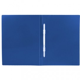 Папка с пластиковым скоросшивателем BRAUBERG 'Office', синяя, до 100 листов, 0,5 мм, 222644