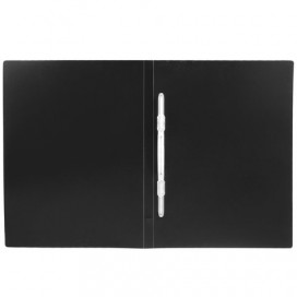 Папка с пластиковым скоросшивателем BRAUBERG 'Office', черная, до 100 листов, 0,5 мм, 222645