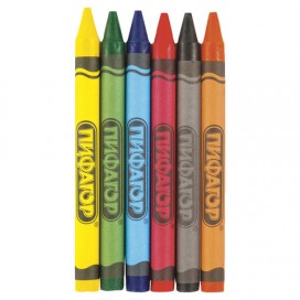 Восковые карандаши ПИФАГОР, 6 цветов, 222961