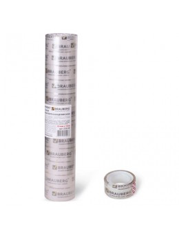 Клейкие ленты 19 мм х 10 м канцелярские BRAUBERG, комплект 12 шт., прозрачные, 223124