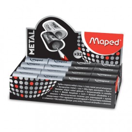 Точилка MAPED (Франция) 'Satellite Metal', без контейнера, металлическая, ассорти, дисплей, 534019