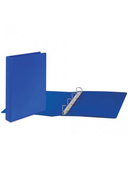 Папка на 4 кольцах с передним прозрачным карманом BRAUBERG, 50 мм, картон/ПВХ, синяя, до 300 листов, 223530