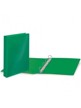 Папка на 4 кольцах с передним прозрачным карманом BRAUBERG, 50 мм, картон/ПВХ, зеленая, до 300 листов, 223532