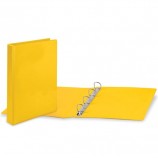Папка на 4 кольцах с передним прозрачным карманом BRAUBERG, 50 мм, картон/ПВХ, желтая, до 300 листов, 223533