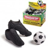 Резинки стирательные ПИФАГОР 'Футбол', набор 3 шт., в упаковке с подвесом, 223608