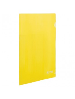 Папка-уголок жесткая BRAUBERG, желтая, 0,15 мм, 223968