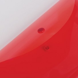 Папка-конверт с кнопкой МАЛОГО ФОРМАТА (250х135 мм), прозрачная, красная, 0,15 мм, BRAUBERG, 224030