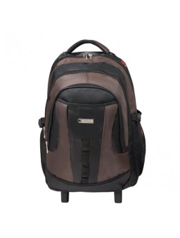 Рюкзак для школы и офиса BRAUBERG 'Jax 2', 35 л, размер 54х37х23 см, ткань, на колесах, черно-коричневый, 224459