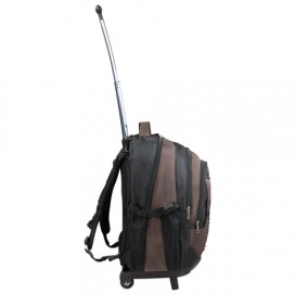 Рюкзак для школы и офиса BRAUBERG 'Jax 2', 35 л, размер 54х37х23 см, ткань, на колесах, черно-коричневый, 224459