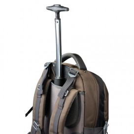 Рюкзак для школы и офиса BRAUBERG 'Jax 1', 30 л, размер 43х33х23 см, ткань, на колесах, черно-коричневый, 224458