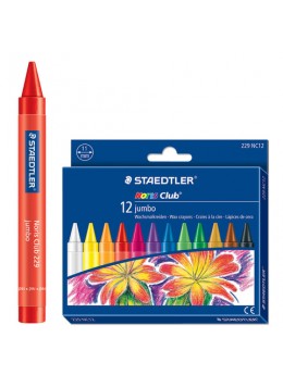 Восковые мелки утолщенные STAEDTLER (Германия) 'Noris Club Jumbo', 12 цветов, картонная упаковка, 229 NC12