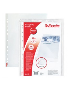 Папки-файлы перфорированные А4 ESSELTE 'DeLuxe', КОМПЛЕКТ 10 шт., глянцевые, СВЕРХПРОЧНЫЕ, 105 мкм, 56091