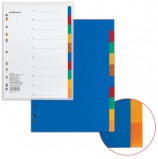 Разделитель пластиковый ERICH KRAUSE 'Divider colored', А4, 10 листов, по цветам, оглавление, 2715