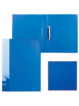 Папка на 2 кольцах БЮРОКРАТ, 27 мм, внутренний карман, синяя, до 150 листов, 0,7 мм, 0827/2Rblu