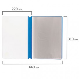 Папка 10 вкладышей STAFF с перфорацией, мягкая, синяя, 0,16 мм, 224974