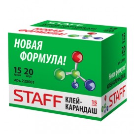 Клей-карандаш STAFF, 15 г, новая формула, Россия, 225001
