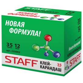 Клей-карандаш STAFF, 35 г, новая формула, Россия, 225002
