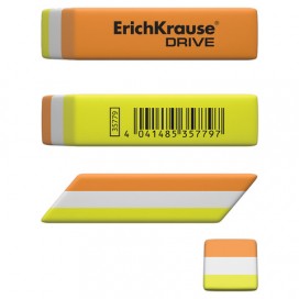 Резинка стирательная ERICH KRAUSE 'Drive', скошенные края, 57х15х13 мм, ассорти, картонный дисплей, 35779