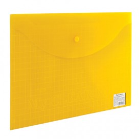 Папка-конверт с кнопкой BRAUBERG 'My CLEAR BAG', А4, до 100 листов, прозрачная, ассорти, 0,15 мм, 225174