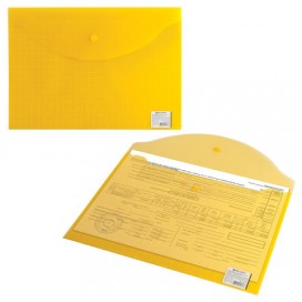 Папка-конверт с кнопкой BRAUBERG 'My CLEAR BAG', А4, до 100 листов, прозрачная, ассорти, 0,15 мм, 225174