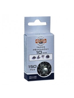 Кнопки канцелярские KOH-I-NOOR, металлические, серебряные, 10 мм, 150 шт., в картонной коробке с подвесом, 9600100303KS