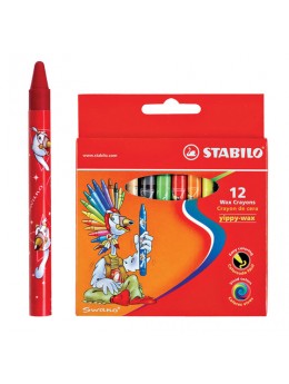Восковые мелки STABILO 'Yippy', 12 цветов, яркие цвета, картонная упаковка c европодвесом, 2812
