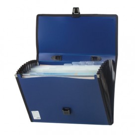 Портфель пластиковый BRAUBERG 'Дипломат', А4 (330х240х25 мм), 13 отделений, с окантовкой, фактура бисер, синий, РОССИЯ, 226026